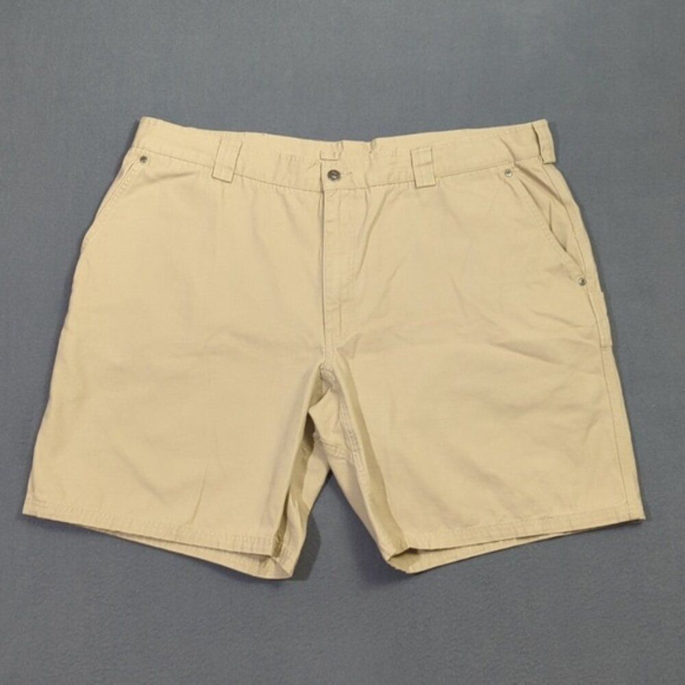Duluth Trading Co Shorts Men's 44 Beige Cotton Flat Front